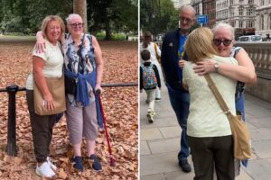 The heartwarming moment pen pals meet in person after 51 years is captured on TikTok