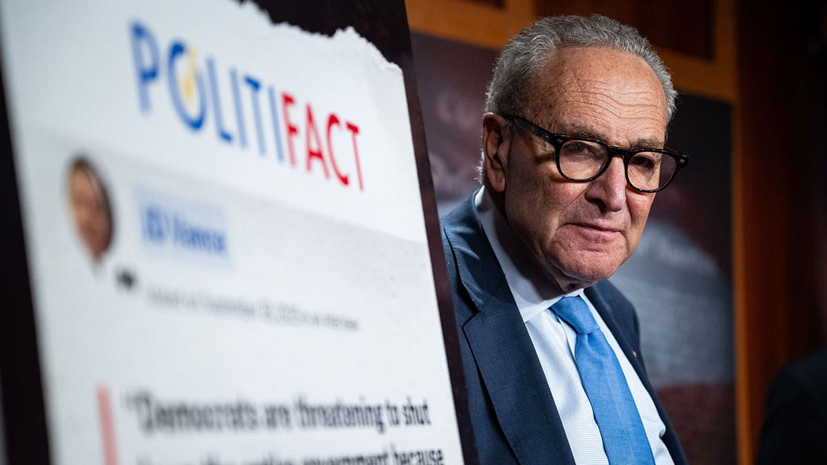 Chuck Schumer speaks during a Senate news conference.