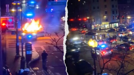 Blue city street takeover suspects torched police cruiser in ‘hell-bent’ attack on cops: union chief