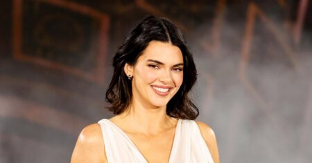 Kendall Jenner Commands the Runway in a Glamorous Naked Dress as She Closes Schiaparelli Show