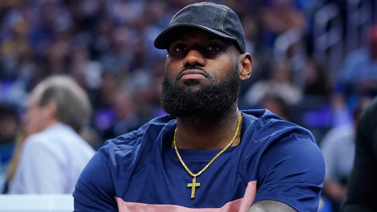 LeBron James looks on