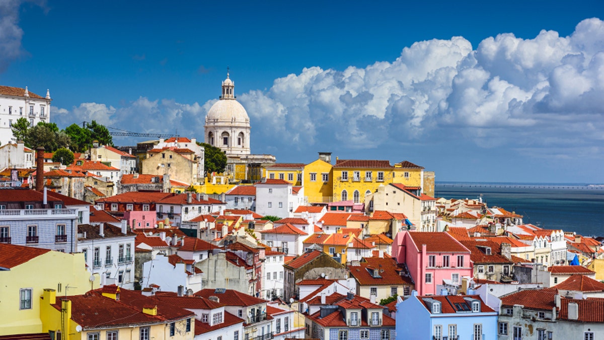 Lisbon, Portugal skyline at Alfama, the oldest district of the city.
