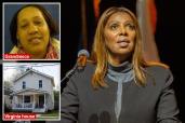 Letitia James, grandniece, Virginia home (collage)
