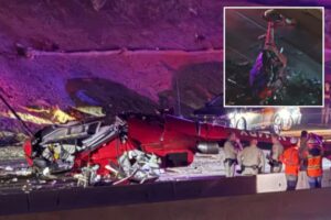 Helicopter crashes onto highway in Sacramento