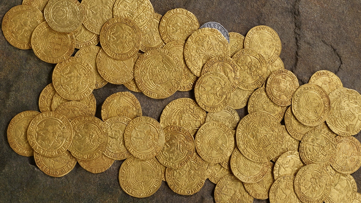 Coins spread out
