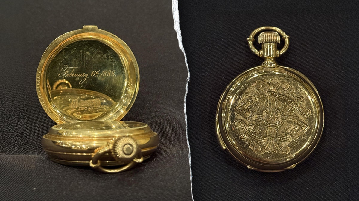 Isidor Straus gold pocket watch from titanic that is up for auction