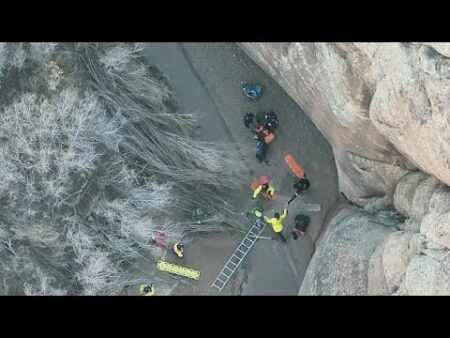Moment hiker rescued from quicksand after activating SOS signal Moment hiker rescued from quicksand after activating SOS signal
