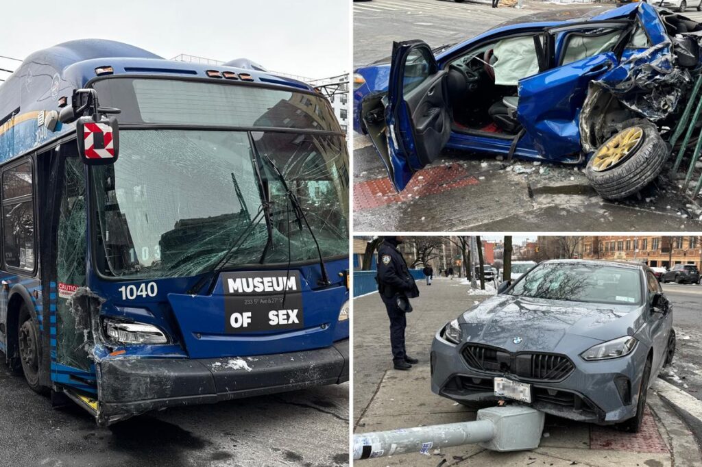MTA bus crashes into multiple cars, injuring 7 in wild NYC scene that ‘looked like a movie’ MTA bus crashes into multiple cars, injuring 7 in wild NYC scene that ‘looked like a movie’