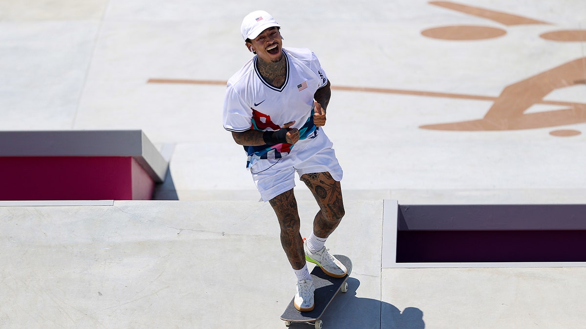 Nyjah Huston Celebrates