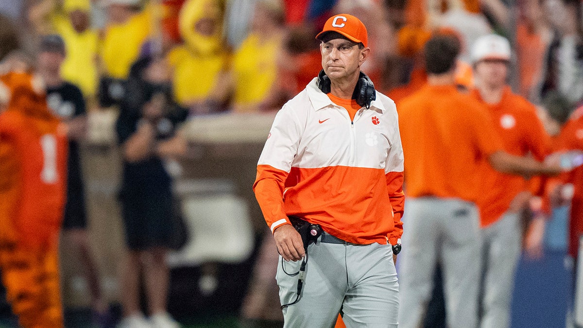 Dabo Swinney looks on during a game