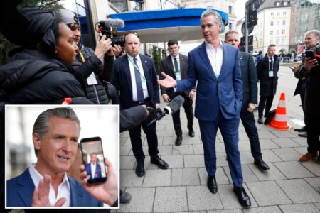 Gavin Newsom preens for the cameras during second European sojourn in less than a month Gavin Newsom preens for the cameras during second European sojourn in less than a month