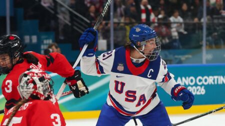 USA women’s hockey team throttles archrival Canada as captain Hilary Knight ties Olympic record
