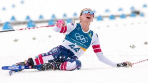 American Jessie Diggins pushes through extreme pain to win bronze at Winter Olympics