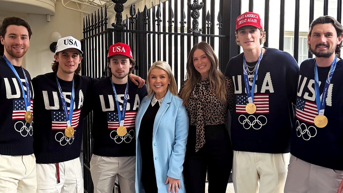 Karoline Leavitt Team USA hockey at White House