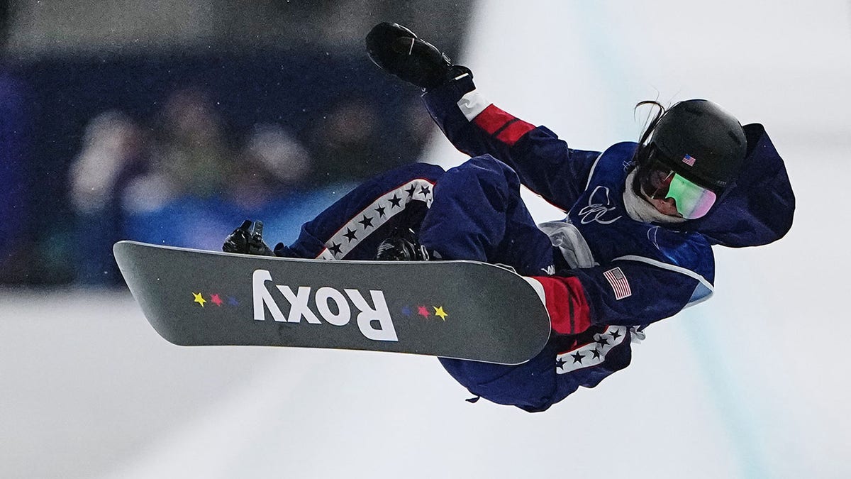 Chloe Kim snowboards