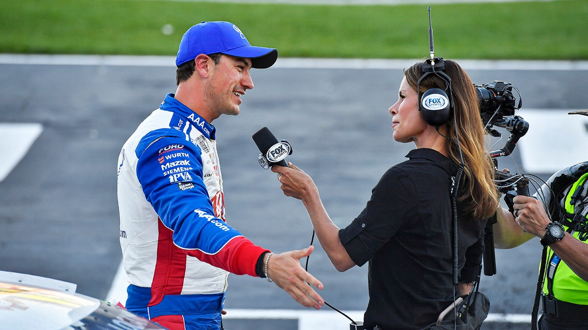 Joey Logano talks to Jamie Little