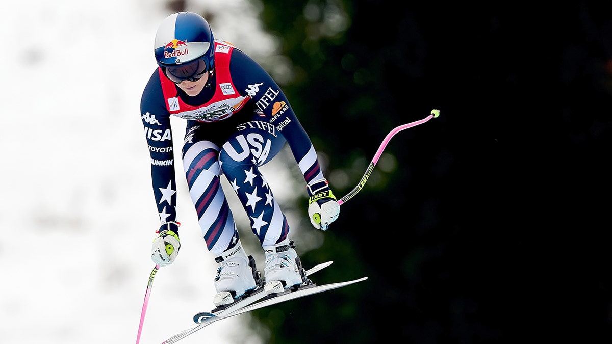 Lindsey Vonn jump during World Cup
