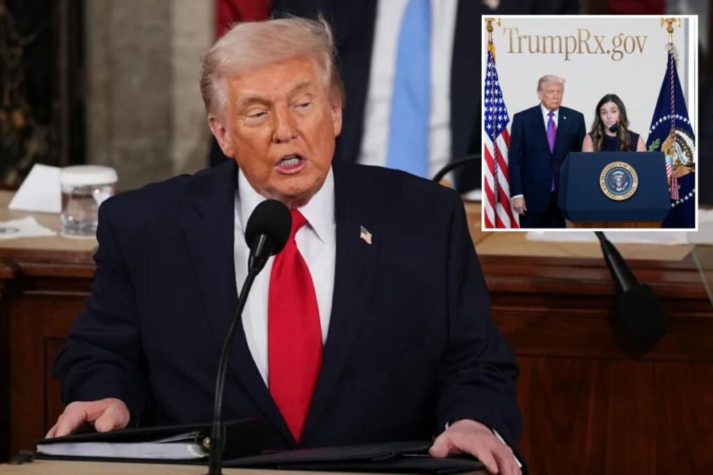 Trump touts lower drug prices,  reveals TrumpRx’s first customer, during State of the Union address
