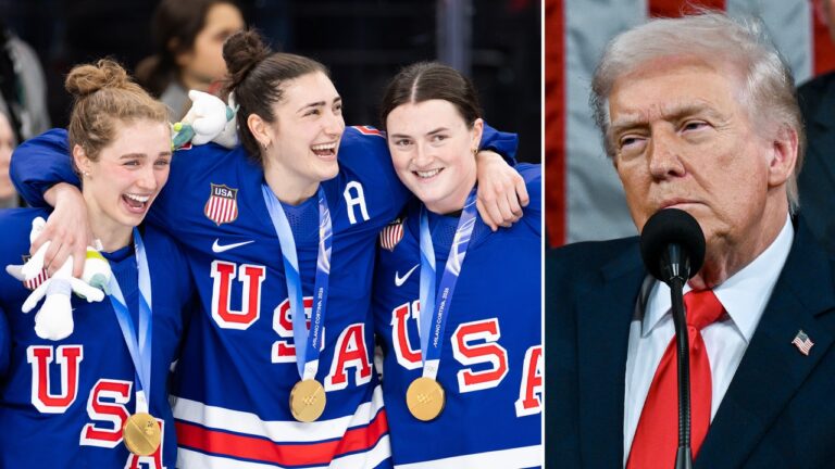 US women’s hockey players crack jokes about men’s team on Saturday Night Live after Trump controversy