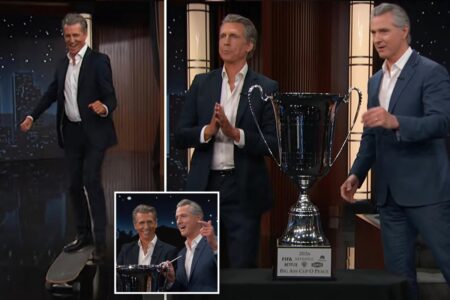 Gavin Newsom roasted by surprise guest impersonator during Jimmy Kimmel appearance