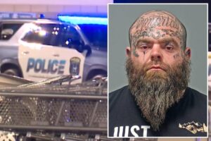 Heavily-tatted man, 40, jailed after stray gunfire from his property allegedly struck 2 shoppers at nearby Kroger