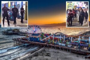Two people shot after large brawl erupts at Santa Monica Pier Two people shot after large brawl erupts at Santa Monica Pier