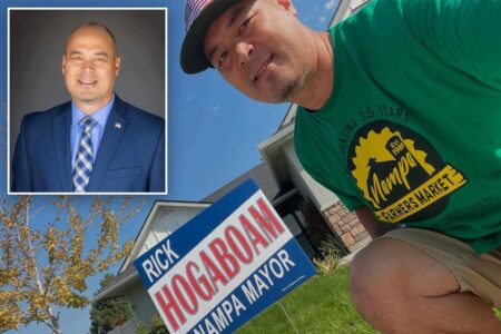 Newly-elected Idaho mayor Rick Hogaboam, 47, dies after collapsing mid-speech during town hall