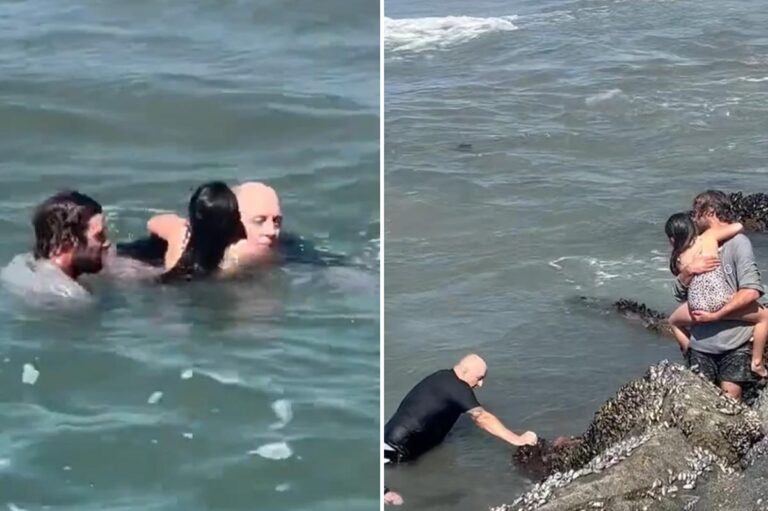 Exclusive | Dramatic video shows hero surf instructor rescue drowning girl