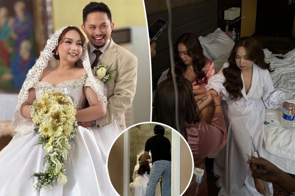 Sick bride saved by nurse bridesmaids who hook her up to IV before ‘I do’ Sick bride saved by nurse bridesmaids who hook her up to IV before ‘I do’
