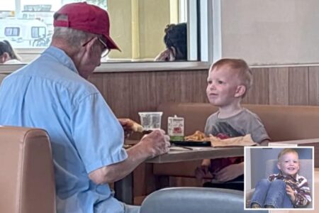 Toddler melts hearts by making unlikely new friend at McDonald’s: ‘Didn’t think I would get emotional’