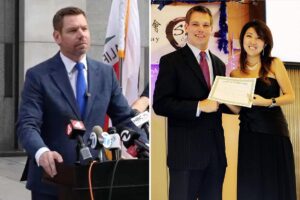 Eric Swalwell insists Chinese spy case ‘is closed’ at bizarre press conference as FBI digs up files