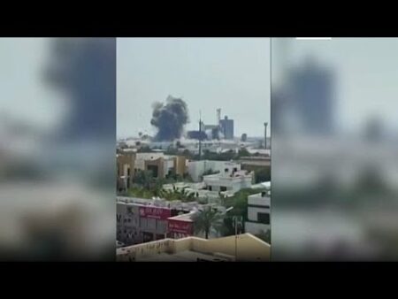Moment Iranian strike hits US military base in Bahrain Moment Iranian strike hits US military base in Bahrain