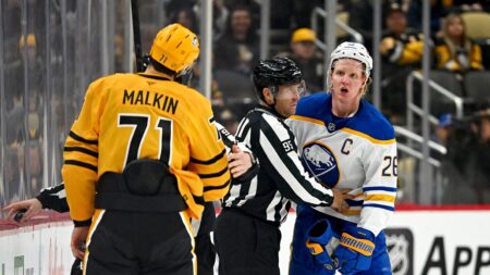 NHL star Evgeni Malkin ejected for slashing opponent across the face, could face suspension