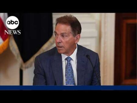 Former Alabama coach Nick Saban speaks at Trump’s “Saving College Sports” event Former Alabama coach Nick Saban speaks at Trump’s “Saving College Sports” event