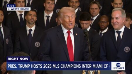 LIVE: President Trump welcomes 2025 Major League Soccer Champions Inter Miami CF to the White House