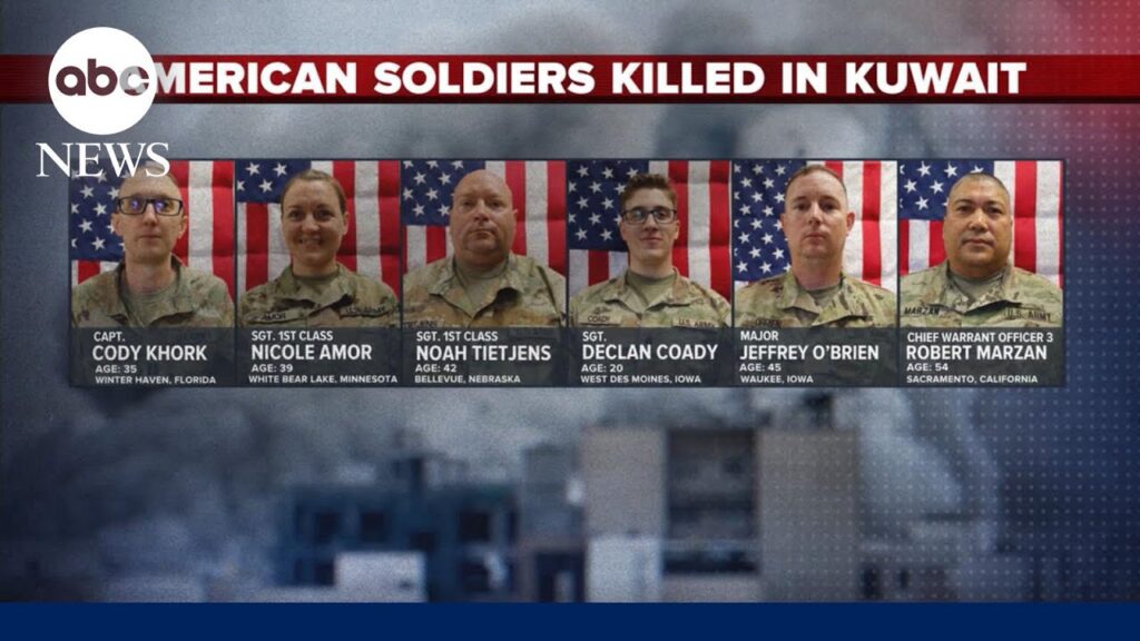 6 fallen American soldiers in Iranian drone strike identified