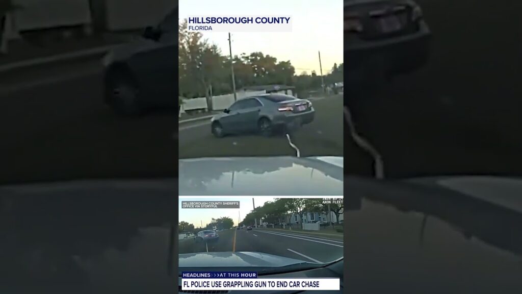 Florida deputy uses grappling gun to end pursuit