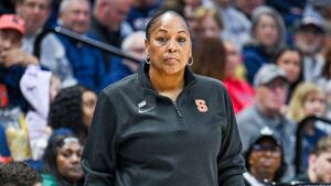 Syracuse coach calls NCAA bracket placement a ‘personal attack’ after third straight tournament loss to UConn