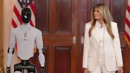 Melania Trump welcomes humanoid robot to White House for historic AI summit Melania Trump welcomes humanoid robot to White House for historic AI summit