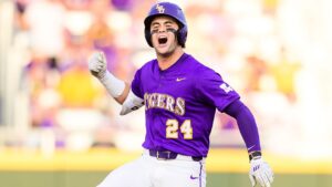 LSU infielder tosses bat sky-high after clutch home run in comeback win LSU infielder tosses bat sky-high after clutch home run in comeback win