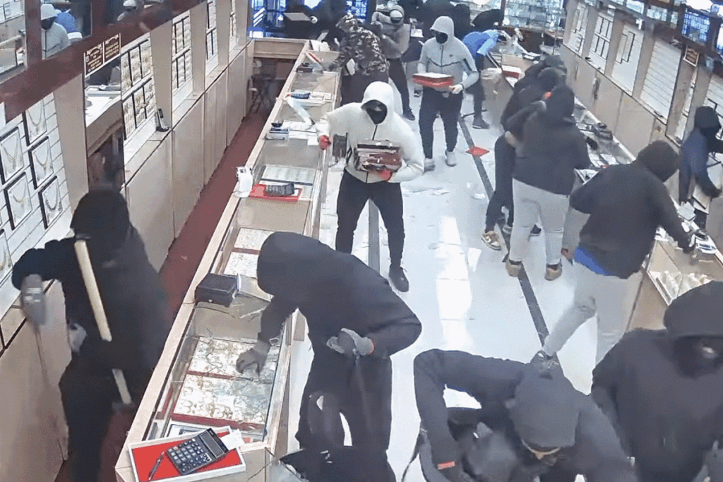 Terrifying moment gang raids jewelry store for .7M in one minute