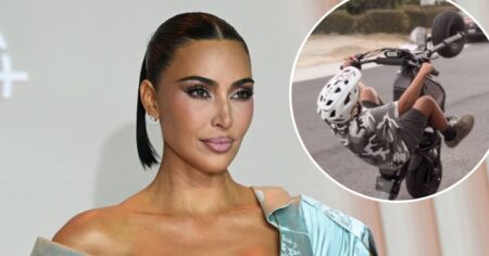 Kim Kardashian Shares Pic of Son Saint, 10, Popping a Wheelie on Dirt Bike: ‘Biker Boy Saint’