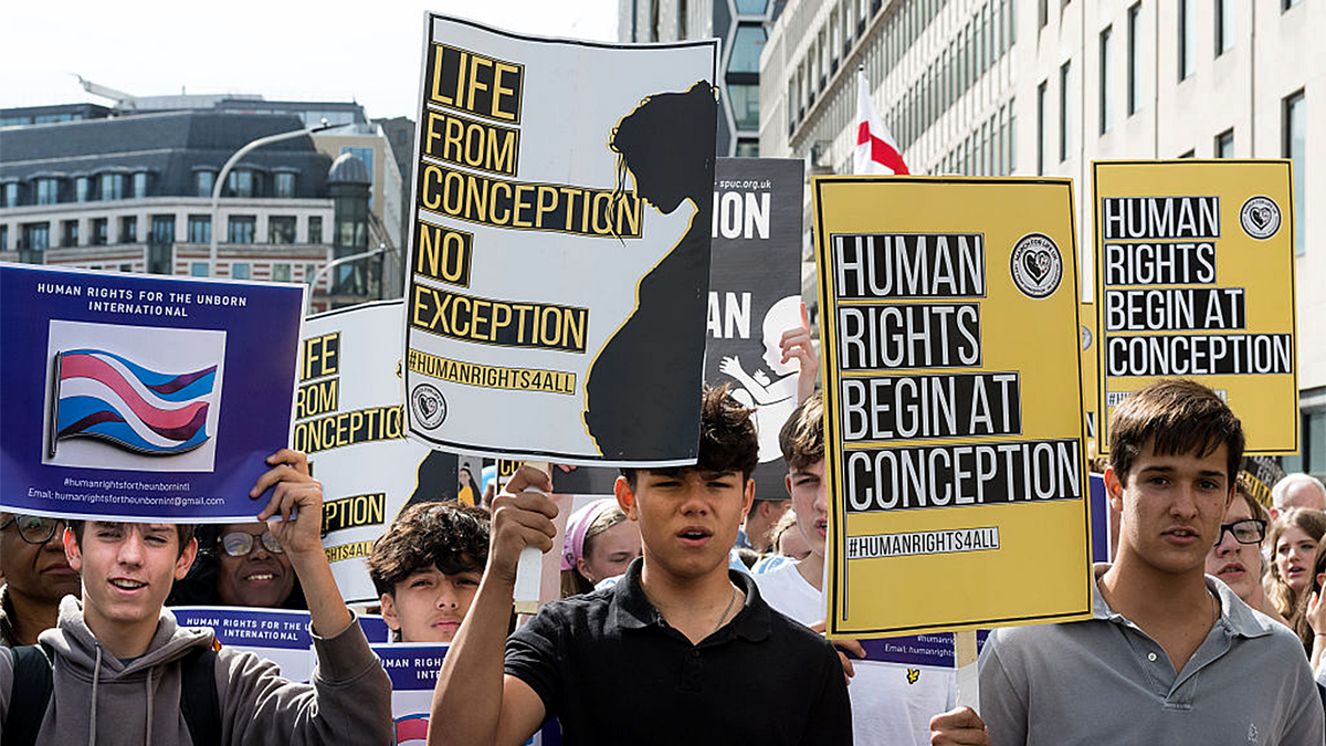 Pro-life supporters marching