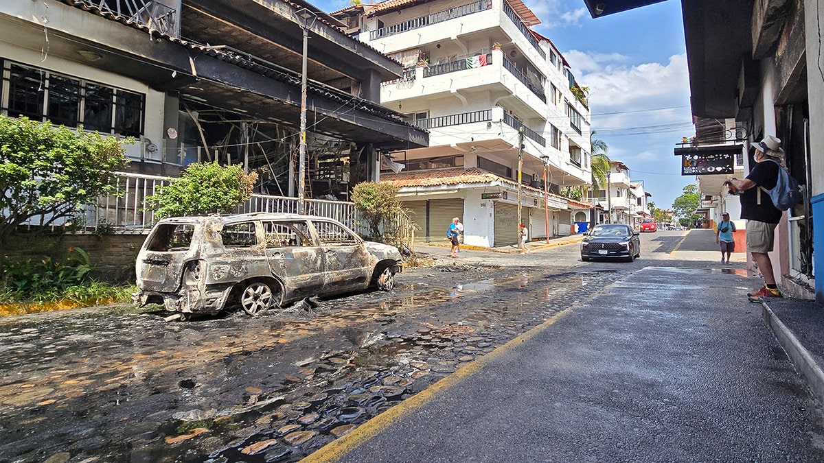Burned out car in Puerto Vallarta