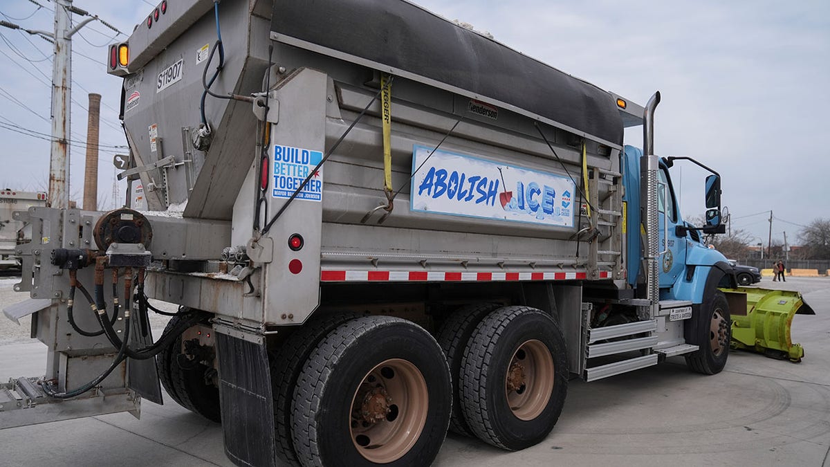 A snowplow in Chicago