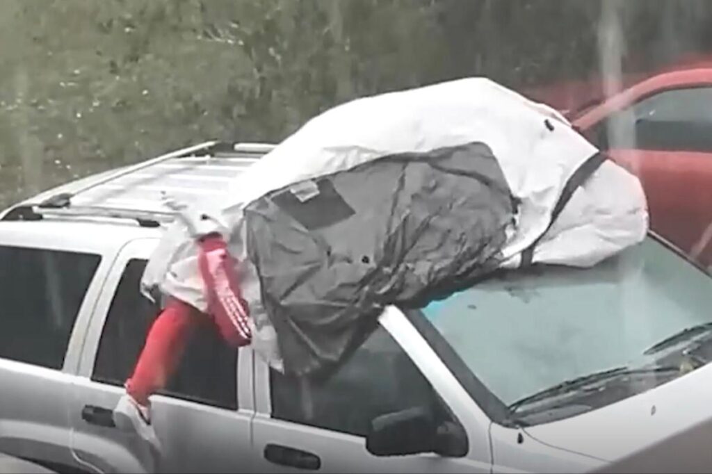 Florida man uses his body as shield against hailstorm in wild video: ‘Yes, it hurt’ Florida man uses his body as shield against hailstorm in wild video: ‘Yes, it hurt’