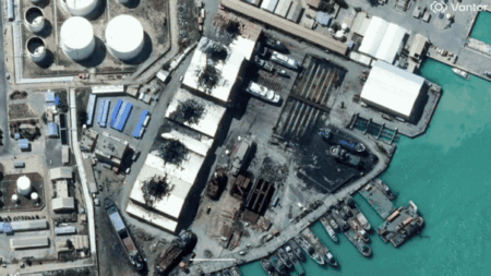 Before-and-after satellite imagery offers a rare look at damage inside Iran