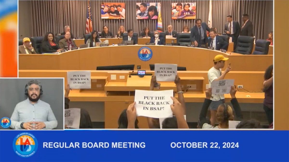 Student protest inside Los Angeles school district board meeting