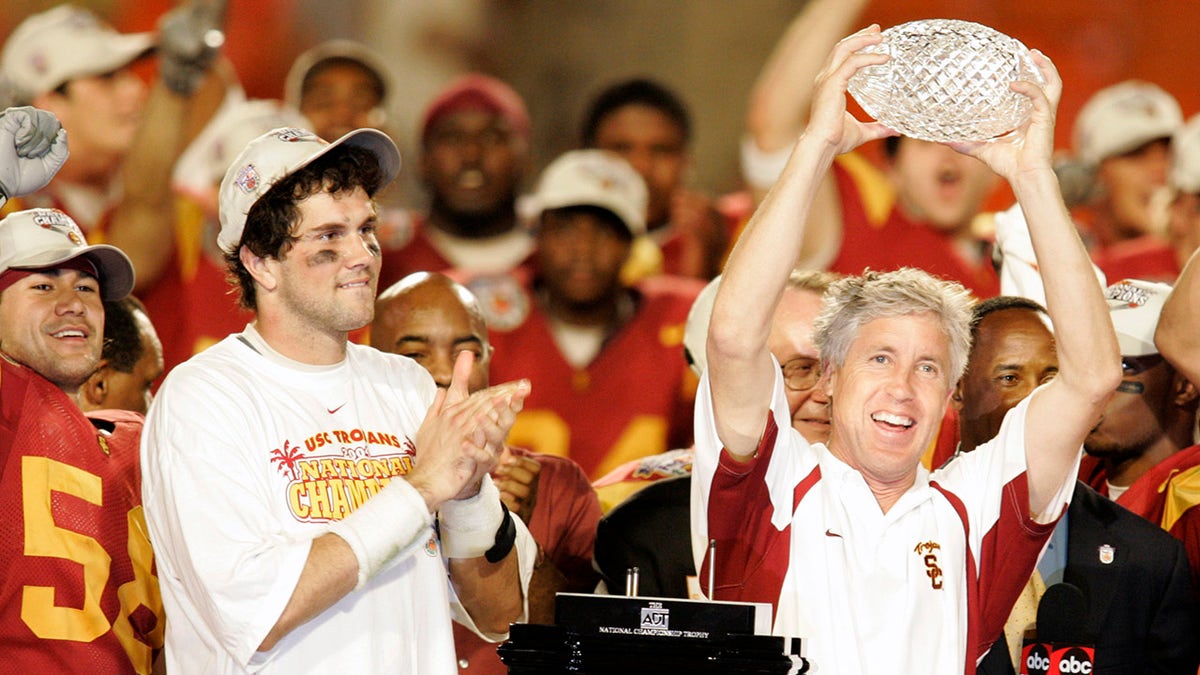 Matt Leinart and Pete Carroll winning BCS