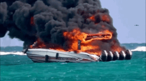 Dramatic video captures tourist boat engulfed in flames as passengers scramble to escape burning vessel Dramatic video captures tourist boat engulfed in flames as passengers scramble to escape burning vessel